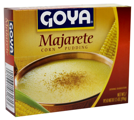 Goya majarete  corn pudin.  4 servings.  3.5 oz